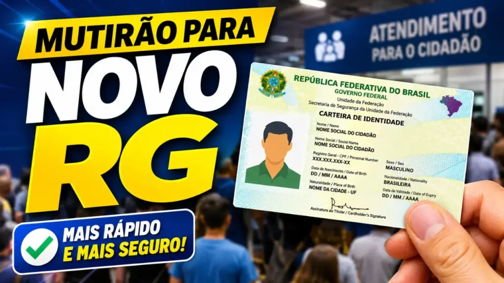 Novo RG poderá ser emitido em ação gratuita com 100 vagas disponíveis para maiores de 12 anos no dia 22 de agosto em Vitória (ES); veja documentos, horário e local Novo RG poderá ser emitido em ação gratuita com 100 vagas disponíveis para maiores de 12 anos no dia 22 de agosto em Vitória (ES); veja documentos, horário e local
