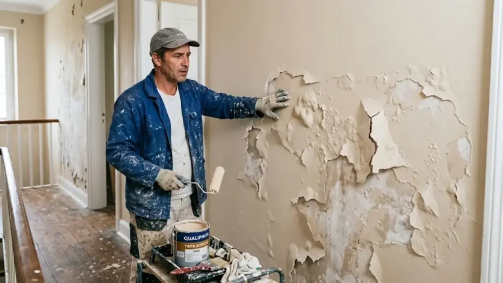 Parede estufando após a pintura exige investigação: água, reboco fraco e falta de aderência estão entre as causas