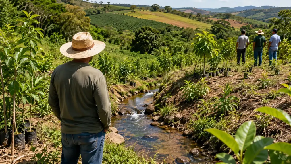 Depois de plantar mais de 600 mil árvores em pouco mais de três anos e colocar cerca de 200 hectares em restauração, uma cidade de 24 mil habitantes no norte do Espírito Santo aprovou uma lei que a batizou de Guardiã das Águas, e os produtores rurais explicam o que mudou nas nascentes Depois de plantar mais de 600 mil árvores em pouco mais de três anos e colocar cerca de 200 hectares em restauração, uma cidade de 24 mil habitantes no norte do Espírito Santo aprovou uma lei que a batizou de Guardiã das Águas, e os produtores rurais explicam o que mudou nas nascentes