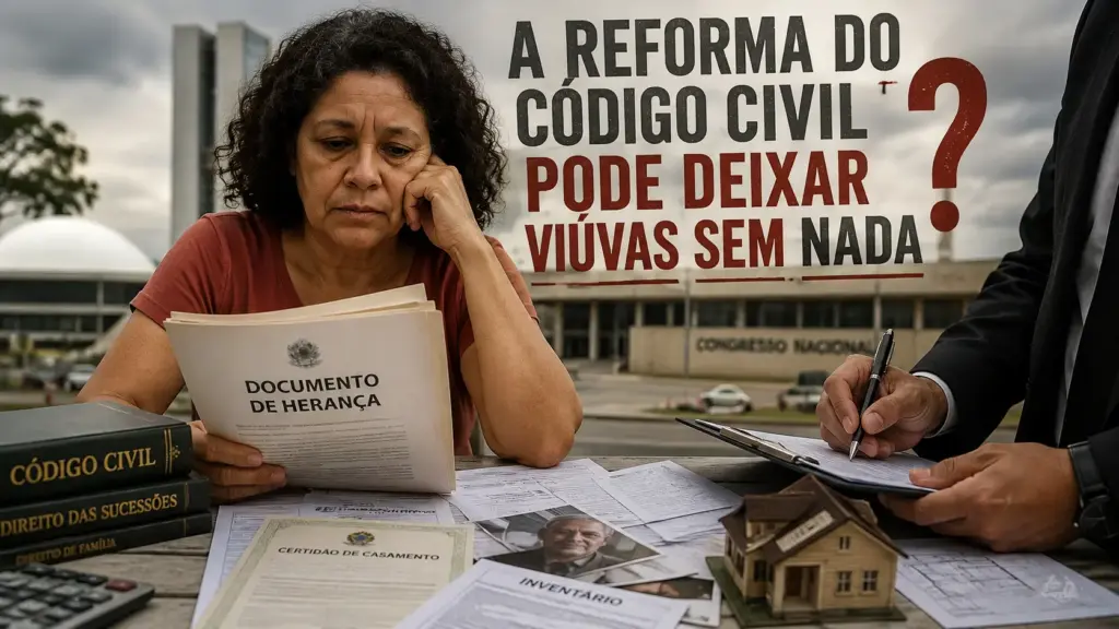 A reforma do Código Civil pode deixar viúvas sem herança? Entenda como o projeto pode transformar para sempre as regras de herança, sucessão e os direitos do cônjuge no Brasil