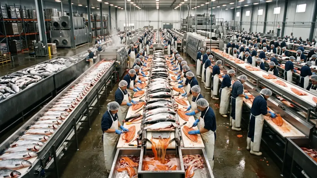 Com mais de 1,5 milhão de toneladas por ano, Noruega transforma seus fiordes em megacriadouros marinhos, domina mais de 50% do mercado mundial de salmão e lidera a produção da proteína premium mais cobiçada do planeta