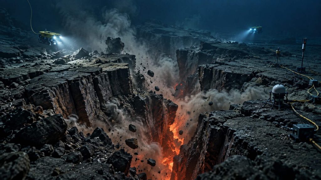 Cientistas detectam ruptura de placa tectônica sob o Oceano Pacífico, com falhas profundas, deslocamentos e tremores em faixa de 75 quilômetros