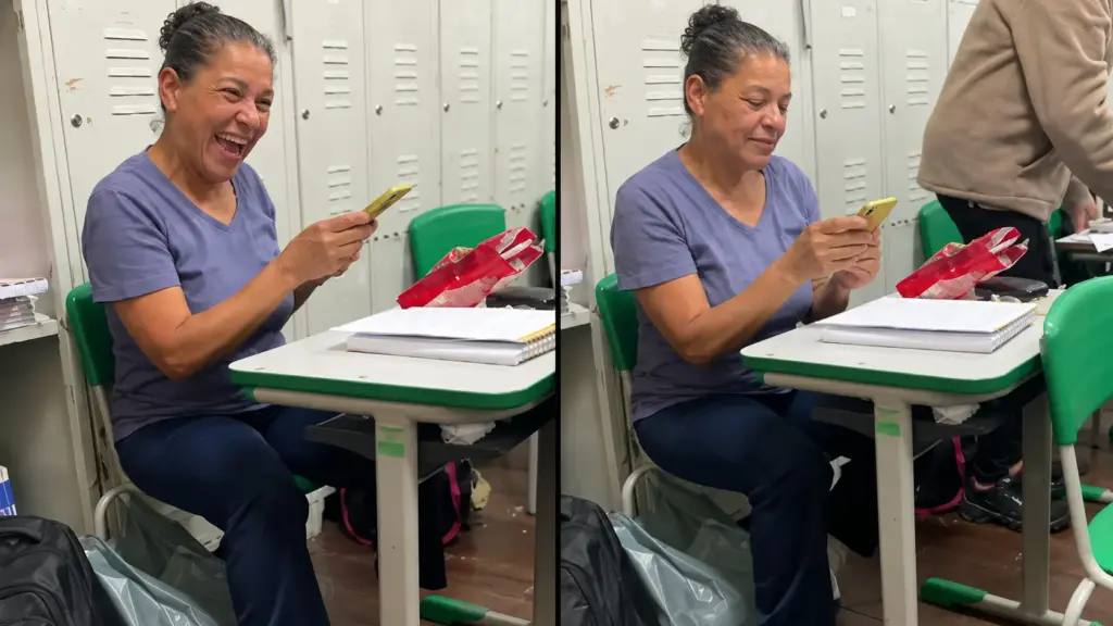 Estudante da EJA tira nota 10 em Geografia, trabalha em dois empregos, sai de casa às 4h e emociona ao perguntar para professor se pode tirar foto da prova para mostrar ao seu neto Estudante da EJA tira nota 10 em Geografia, trabalha em dois empregos, sai de casa às 4h e emociona ao perguntar para professor se pode tirar foto da prova para mostrar ao seu neto