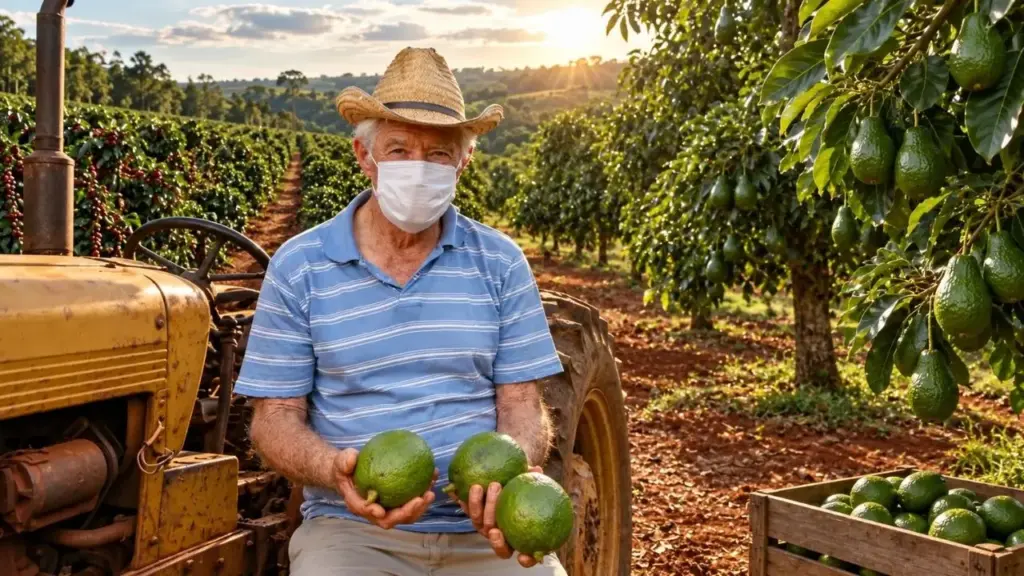 Agricultor troca o café pelo cultivo de apenas 20 pés de abacate no Paraná, consegue comprar um Uno zero já na primeira colheita e, três décadas depois, chega a 600 árvores e mais de 400 toneladas por ano, enquanto prepara outras 400 mudas para ultrapassar a marca de mil pés