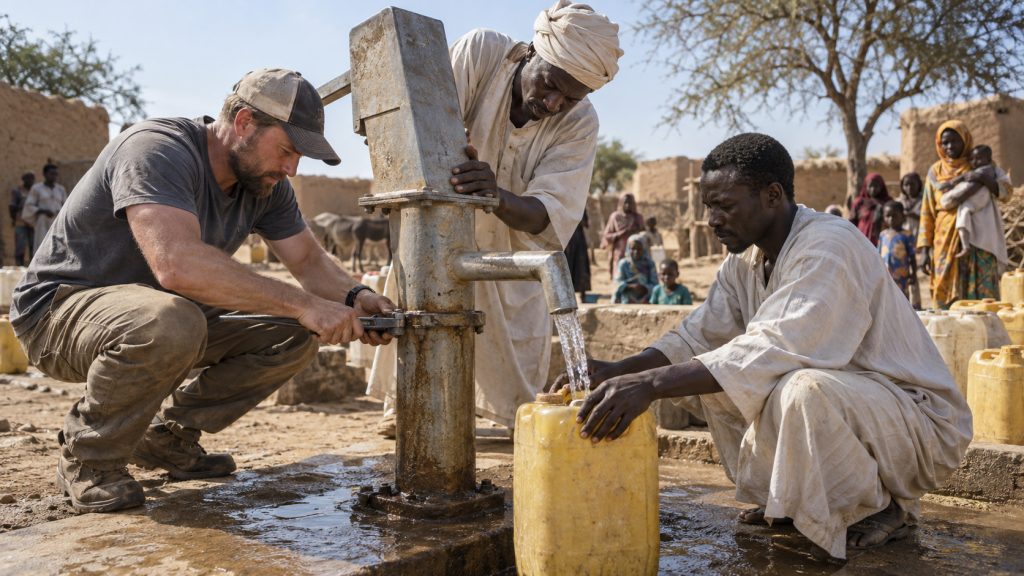 Bartender transforma degustação de vinhos em campanha para construir poços, viaja para região marcada pela guerra em Darfur e cria organização que passou a levar filtros e água limpa a comunidades atingidas por conflitos e desastres Bartender transforma degustação de vinhos em campanha para construir poços, viaja para região marcada pela guerra em Darfur e cria organização que passou a levar filtros e água limpa a comunidades atingidas por conflitos e desastres