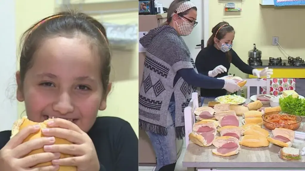 Aos 9 anos, menina transforma o próprio sanduíche favorito em ação para moradores de rua, espalha bilhetes pela casa para a família não esquecer dos ingredientes e passa a preparar cerca de 200 lanches toda sexta-feira; em dois meses, a iniciativa percorre quatro cidades do Rio Grande do Sul e ainda mobiliza vizinhos e amigos com novas doações