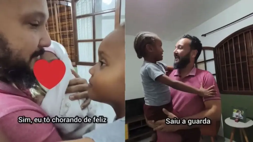 Após 4 anos na fila da adoção e 25 dias visitando diariamente uma bebê no abrigo, família consegue a guarda da menina, leva a criança para casa de surpresa e emociona o irmão mais velho, que olha para ela sem acreditar e pergunta: “Isso é um sonho?”