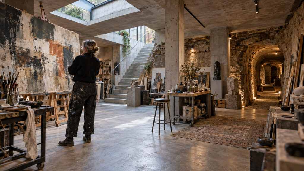 Artista britânica compra por £1,12 milhão casa escavada durante 40 anos pelo “Homem-Toupeira”, remove 300 caçambas de entulho e transforma labirinto subterrâneo em ateliê