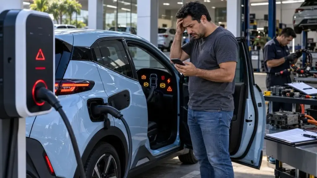 BYD Dolphin Mini com menos de um mês de uso apresenta falhas em sequência, segundo proprietário que trabalha com aplicativo, para de carregar no Wallbox e acende alertas elétricos, ABS e LVPS, até concessionária atribuir o problema a possível ação de roedores e cobrar R$ 18,8 mil pelo conserto