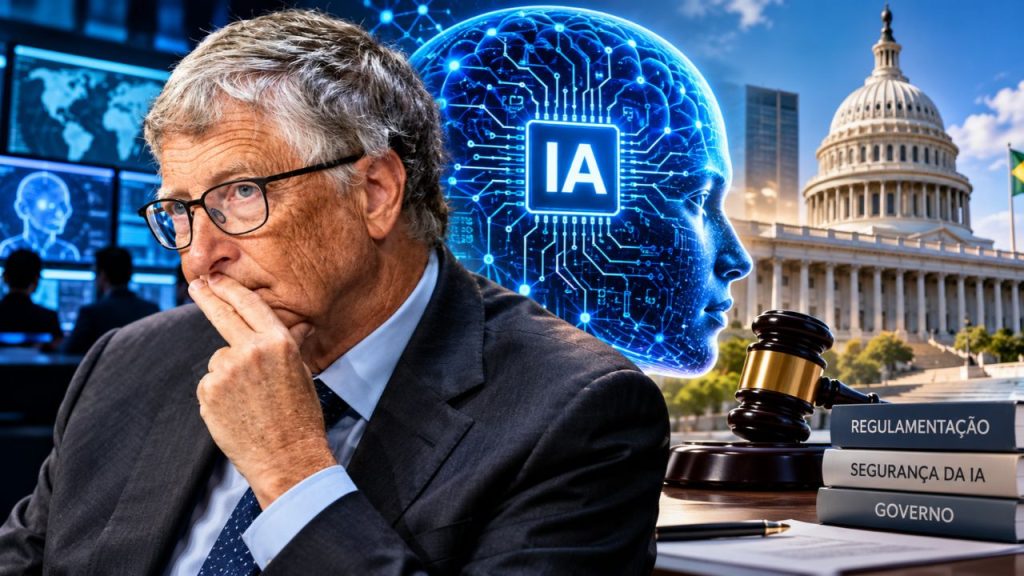 Bill Gates alerta que autorregulação não basta para inteligência artificial, pede regras obrigatórias nos EUA e diz que avançar sem salvaguardas traz riscos reais
