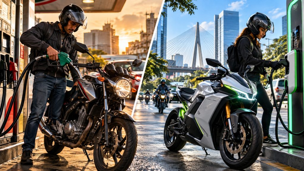 Brasil emplaca 11.587 motos elétricas até agosto de 2026 e amplia opções para ir ao trabalho sem gasolina, apesar de queda entre eletrificadas