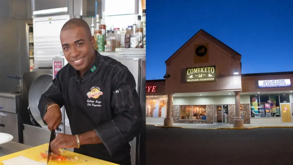 Brasileiro chega aos Estados Unidos em 2002 sem falar inglês, insiste até conseguir uma função dobrando talheres em guardanapos, passa por lavador de pratos, ajudante e garçom, assume sozinho um pequeno restaurante após o sócio abandonar a operação no primeiro dia e transforma o negócio numa churrascaria com rodízio e várias marcas licenciadas
