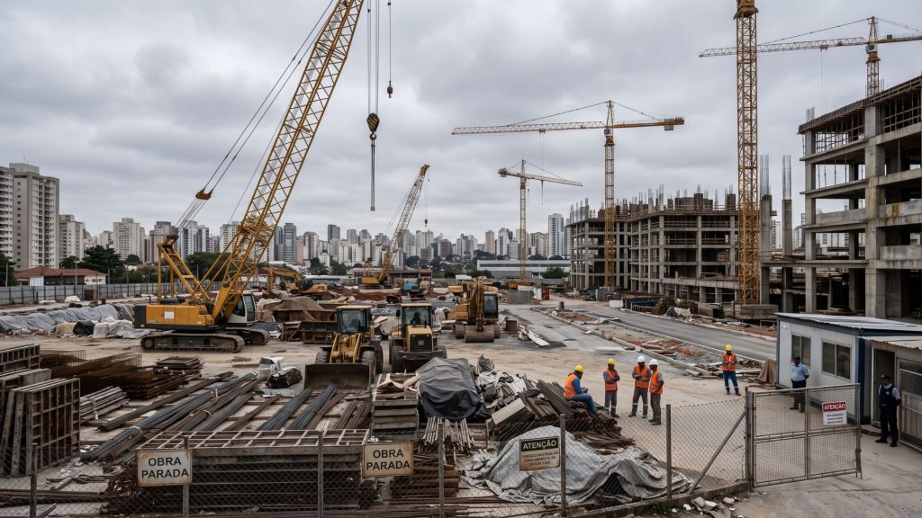 Construção perde ritmo no Brasil, emprego recua e confiança dos empresários completa 21 meses abaixo dos 50 pontos, mostra levantamento da CNI.