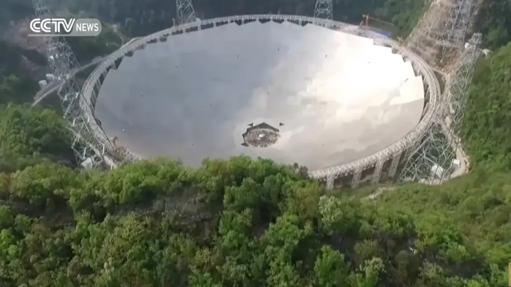 China construiu um radiotelescópio do tamanho de 30 campos de futebol, com 500 metros de diâmetro e milhares de painéis capazes de “ouvir” sinais extremamente fracos do espaço China construiu um radiotelescópio do tamanho de 30 campos de futebol, com 500 metros de diâmetro e milhares de painéis capazes de “ouvir” sinais extremamente fracos do espaço