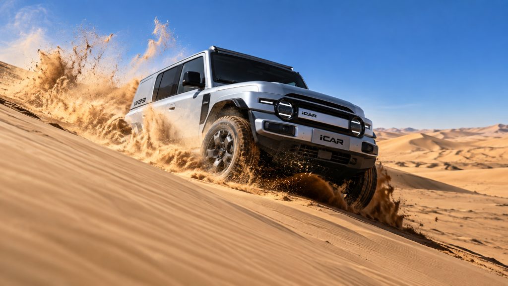 Carro elétrico de produção sobe 400 metros de duna na China em 2 minutos e 38,34 segundos sem atolar, com dois motores e tração integral