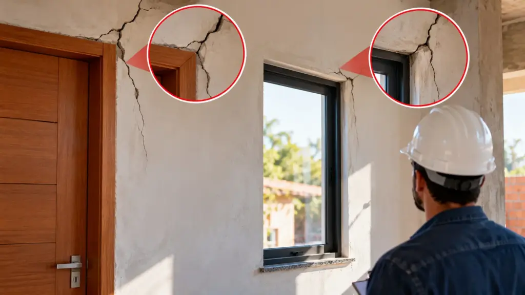 Trincas perto de portas e janelas podem surgir por um detalhe ignorado durante a obra: falta de reforço adequado na alvenaria concentra tensões nesses pontos, enquanto técnicas simples de execução ajudam a evitar fissuras que comprometem o acabamento 