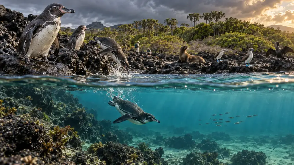 O mar pode ficar 2,2°C mais quente e fazer a comida praticamente desaparecer em Galápagos, enquanto cientistas temem queda de pelo menos 20% dos vertebrados e tentam salvar até as últimas três florestas de uma espécie única