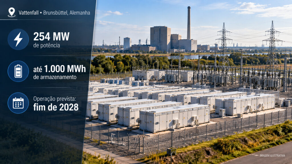 Após desligar usina nuclear, Alemanha prepara bateria de 1.000 MWh no mesmo terreno: Vattenfall aprova projeto de 254 MW que poderá armazenar energia por quase 4 horas e operar em 2028