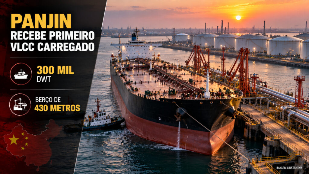 China inaugura terminal de 430 metros para receber superpetroleiros de 300 mil toneladas, descarrega primeiro navio e conecta petróleo diretamente a complexo da Aramco de US$ 12,5 bilhões