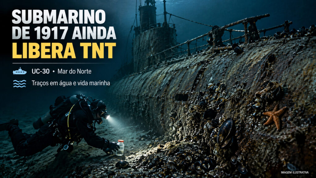 Submarino alemão afundou com 18 minas e 6 torpedos em 1917, ficou perdido por quase 100 anos e agora cientistas encontram TNT na água e em animais marinhos perto dos destroços