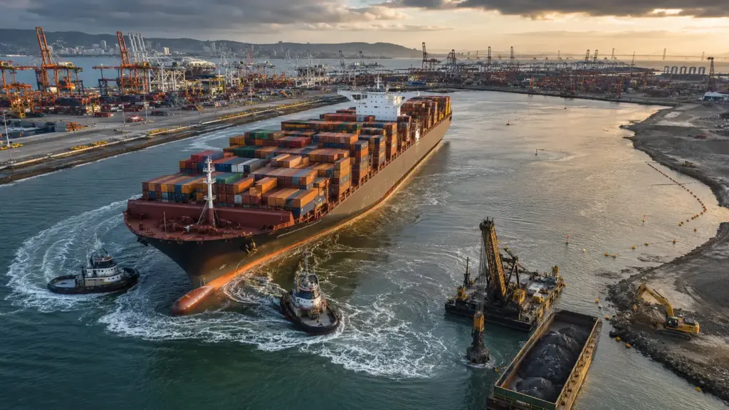 Porto dos EUA vai gastar US$ 642 milhões para abrir espaço no mar, alargar áreas de manobra em até 334 pés e permitir que navios gigantes de 400 metros consigam girar onde hoje enfrentam restrições