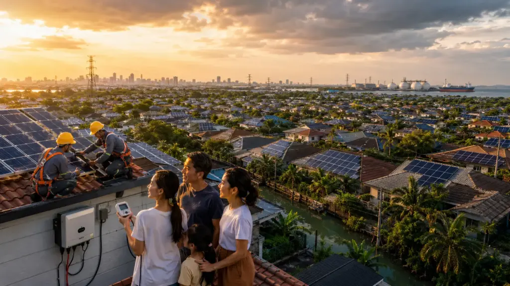 Tailândia reage à disparada do GNL com plano de US$ 6 bilhões, quer colocar painéis solares em 1 milhão de casas em apenas 1 ano e adicionar 5 GW para reduzir dependência do gás importado