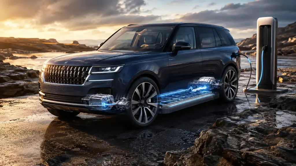 Range Rover mantém aparência do SUV que virou símbolo de luxo, elimina o motor a combustão pela primeira vez em 55 anos e estreia elétrico de 550 cv, 600 km de autonomia e recarga de 10% a 80% em apenas 22 minutos