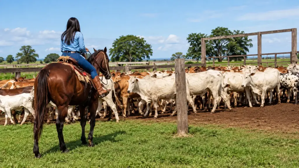 Filha de João Paulo perdeu o pai aos 5 anos, virou veterinária e hoje comanda fazendas em Brotas com gado, cavalos e melhoramento genético
