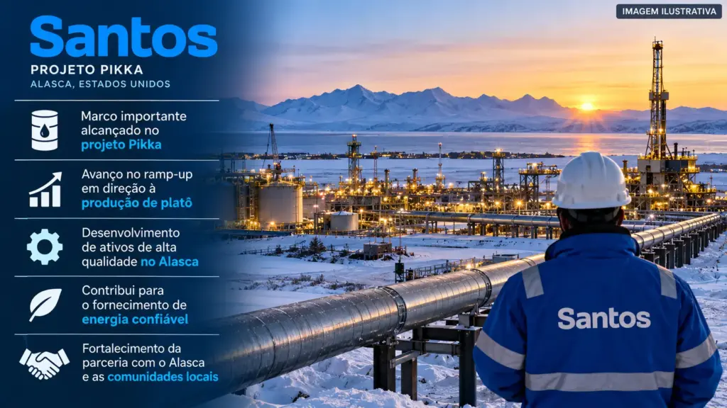 Santos leva água do Mar de Beaufort por 75 km, injeta 40 mil barris por dia no reservatório e acelera campo de petróleo no Alasca rumo a 80 mil barris diários
