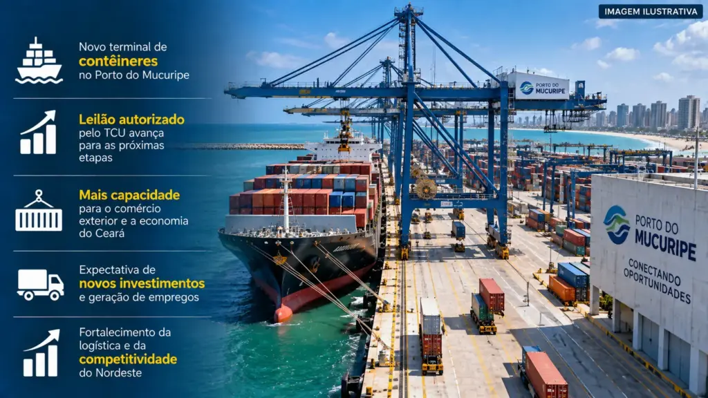 TCU libera leilão de novo terminal de R$ 430 milhões no Porto de Fortaleza, com 360 mil contêineres por ano e estrutura para ampliar exportação de frutas