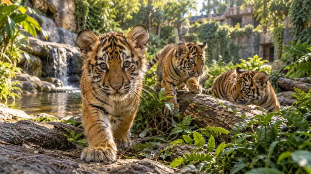 Tigresa dá à luz 3 filhotes na Grécia, pai morre de câncer pouco depois e os pequenos viram esperança para espécie que pode ter apenas 400 animais vivendo na natureza