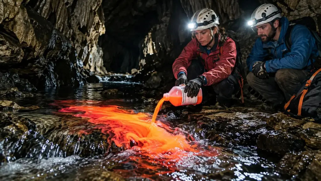 Cientistas jogaram corante fluorescente na água e descobriram que 60% da área que alimenta a Mammoth Cave, a maior caverna conhecida do mundo, fica fora do parque nacional