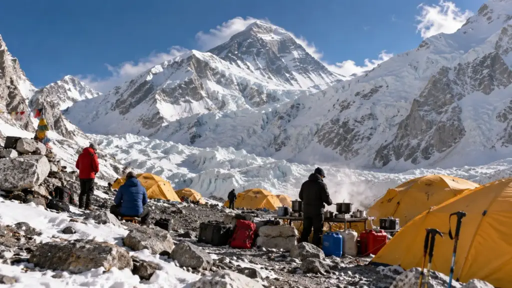 Cientistas analisam o impacto de milhares de visitantes no Everest e concluem que calor liberado por urina humana, cozinha, aquecimento e eletricidade no acampamento-base foi suficiente para derreter aproximadamente 2.492 toneladas de gelo e neve da geleira Khumbu em uma única temporada
