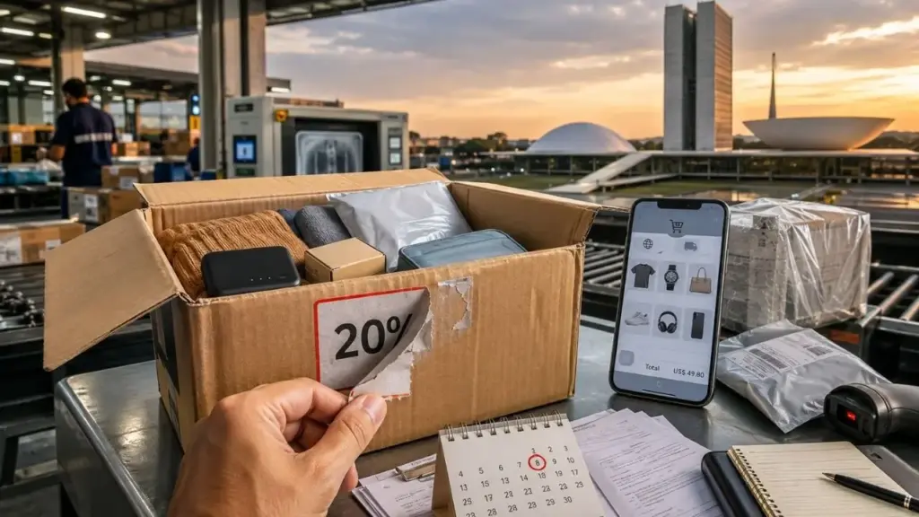 Compras de até US$ 50 podem ficar livres da “taxa das blusinhas” após comissão mista aprovar nesta quarta-feira o fim do Imposto de Importação de 20%, enquanto proposta corre contra prazo de 8 de setembro e ainda precisa passar pelos plenários da Câmara e do Senado