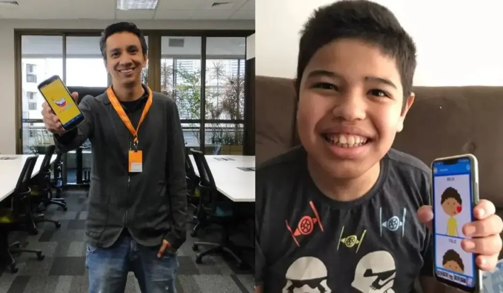 Pai brasileiro transforma a dificuldade de se comunicar com o próprio filho autista e não verbal em missão pessoal, começa com cartões desenhados à mão, chama o irmão para fazer quase 250 imagens “falarem” pela tela do celular e vê a invenção familiar saltar de 1 download na primeira semana para mais de 500 mil instalações