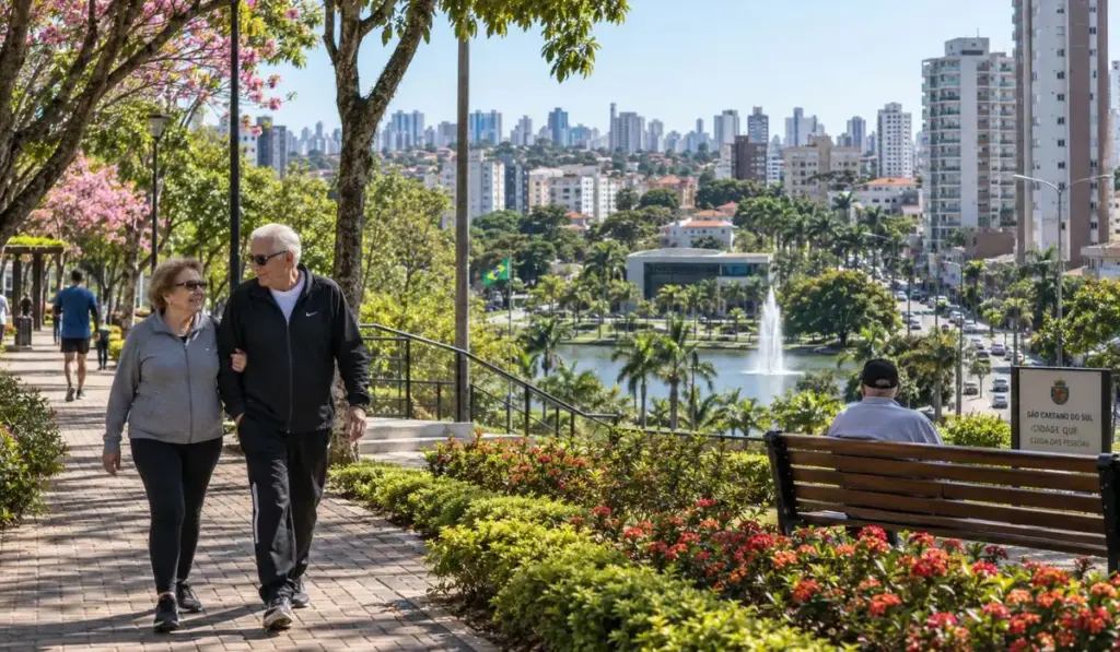 Conhecida como paraíso da qualidade de vida, cidade brasileira também virou referência para idosos: tem 100% de saneamento, não possui favelas, lidera o IDH do país há 35 anos, reúne 7 parques em apenas 15 km² e fica a só 12 km do centro de São Paulo