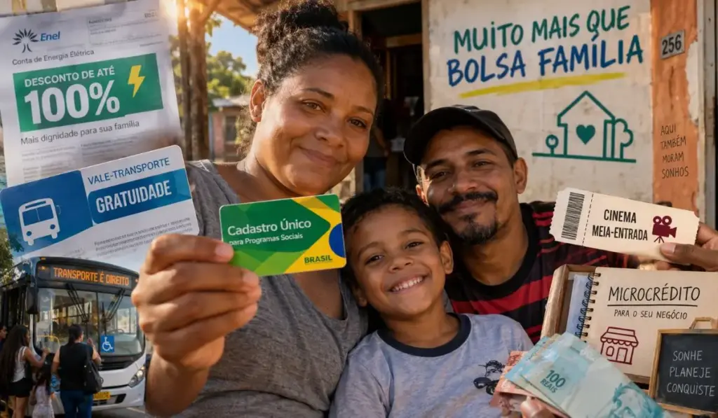 Muito além do Bolsa Família: CadÚnico pode abrir acesso a 7 benefícios pouco conhecidos, incluindo até 100% de desconto na conta de luz, viagens gratuitas, meia-entrada e microcrédito Muito além do Bolsa Família: CadÚnico pode abrir acesso a 7 benefícios pouco conhecidos, incluindo até 100% de desconto na conta de luz, viagens gratuitas, meia-entrada e microcrédito