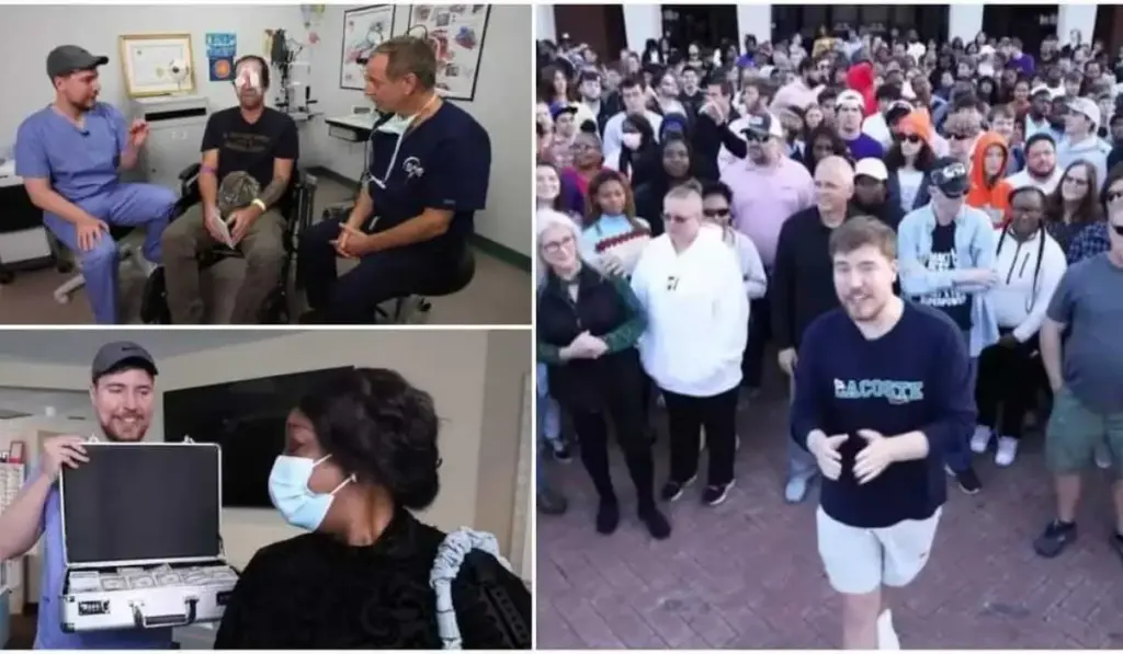 Com mais de 516 milhões de inscritos, o maior youtuber do mundo leva ação a países como Brasil, Jamaica, Quênia e Vietnã para bancar cirurgias para 1.000 pessoas que não conseguiam enxergar, registra pacientes recuperando a visão diante das câmeras, entrega dinheiro para ajudá-los a recomeçar e vídeo comove milhões ao bater 57 milhões de visualizações em apenas dois dias