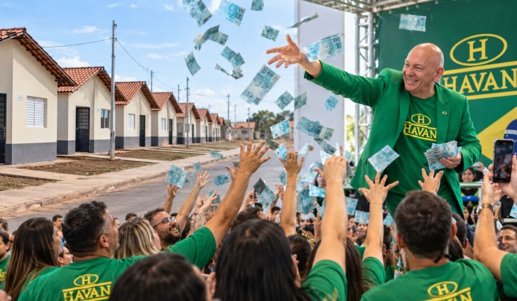 Luciano Hang destina a funcionários da Havan valor suficiente para comprar 219 casas populares, desembolsa R$ 25 milhões em bônus para 25 mil pessoas e dobra prêmio de fim de ano para R$ 1 mil por trabalhador