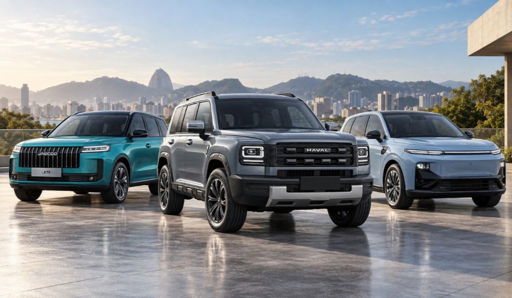 3 novos SUVs eletrificados estão a caminho das lojas no Brasil em 2026: conheça Haval H7, Jaecoo 5 e Leapmotor B10