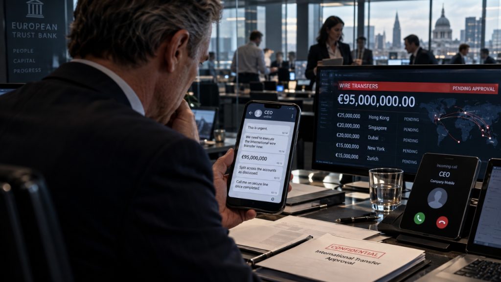 Golpistas usam IA, WhatsApp e voz clonada para enganar presidente de banco e liberar € 95 milhões em transferências no exterior; € 36 milhões ainda seguem desaparecidos