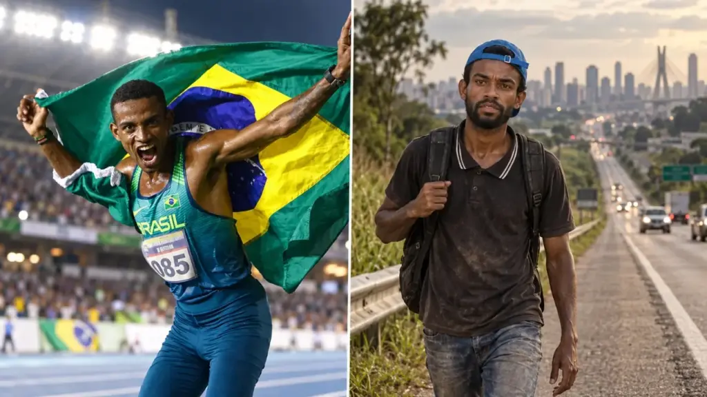 Maratonista olímpico brasileiro sai de casa apenas com mochila e roupa do corpo, desaparece por 43 dias, caminha cerca de 400 km até São Paulo e sobrevive chupando cana, comendo laranjas doadas e pedindo água em postos