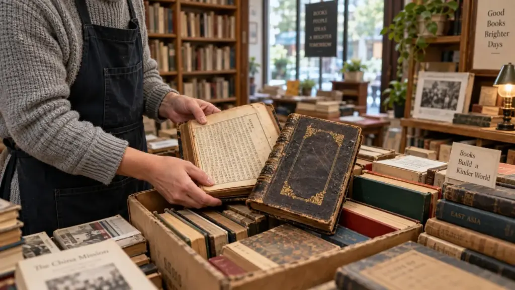 Voluntários encontram Bíblia chinesa de mais de 200 anos no meio de pilha de doações, peça avaliada em até R$ 5,5 mil é disputada por duas semanas e vendida por mais de R$ 390 mil Voluntários encontram Bíblia chinesa de mais de 200 anos no meio de pilha de doações, peça avaliada em até R$ 5,5 mil é disputada por duas semanas e vendida por mais de R$ 390 mil