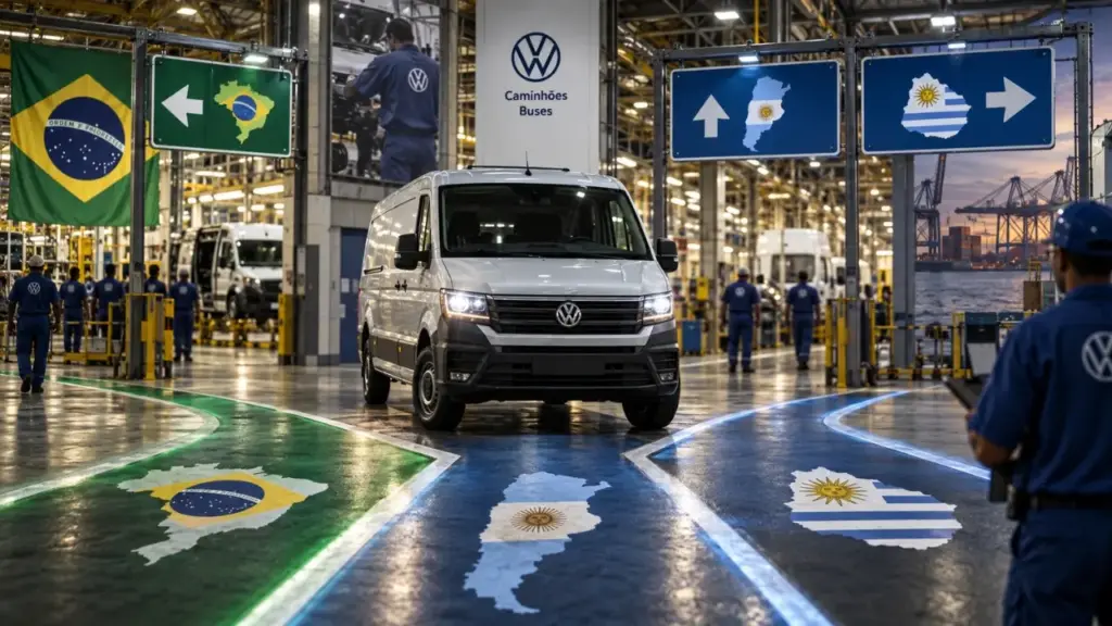 Volkswagen prepara nova van para vender no Brasil e investe R$ 300 milhões no projeto, mas não garante produção por aqui, estuda outros estados e admite levar a montagem para Argentina ou Uruguai para reduzir custos e fugir do imposto de importação de 35%