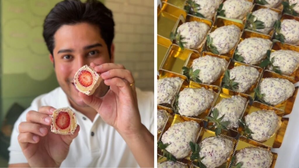 Empreendedor de 32 anos quase desiste de apostar em doce que começava a viralizar nas redes, muda de ideia, leva 7 dias para criar a receita de morango cravejado e vê a confeitaria vender cerca de 10 mil unidades, com faturamento de R$ 200 mil em apenas um fim de semana Empreendedor de 32 anos quase desiste de apostar em doce que começava a viralizar nas redes, muda de ideia, leva 7 dias para criar a receita de morango cravejado e vê a confeitaria vender cerca de 10 mil unidades, com faturamento de R$ 200 mil em apenas um fim de semana