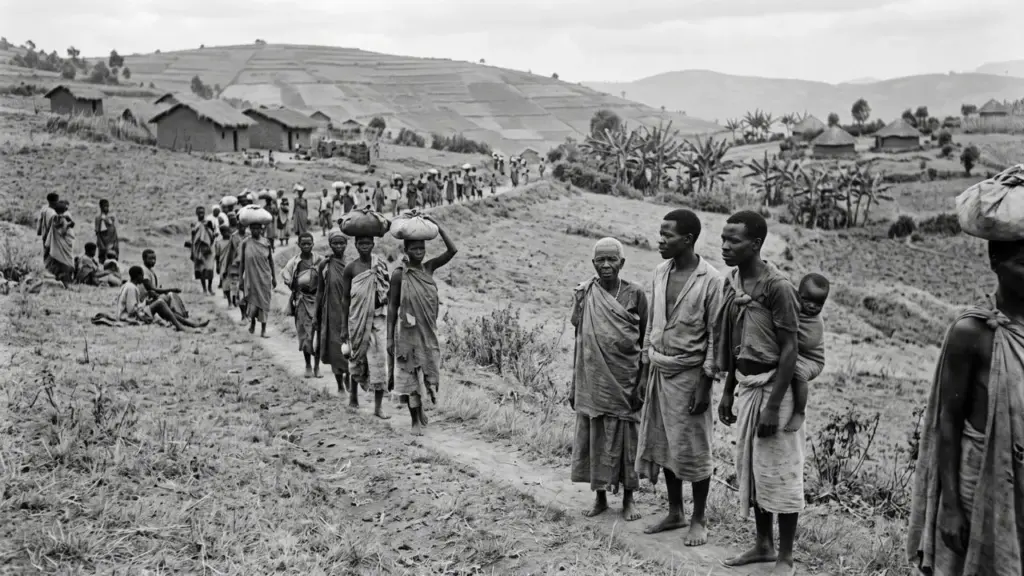 Enquanto o mundo estava mergulhado na Segunda Guerra Mundial, fome devastou Ruanda, matou até um terço da população e obrigou multidões a abandonar suas casas entre 1943 e 1944