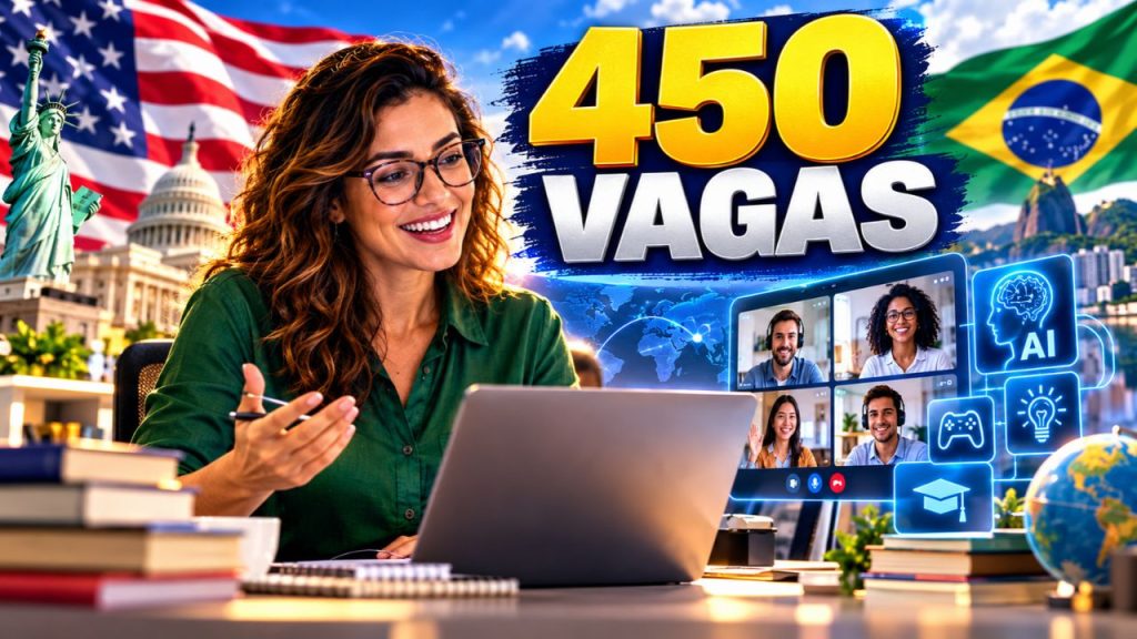 Estados Unidos abrem 450 vagas gratuitas para professores de inglês no Brasil, com curso on-line de 86 horas que inclui inteligência artificial, gamificação e novas metodologias de ensino