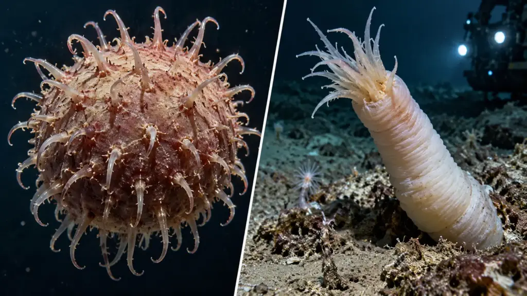 Expedição ao Oceano Austral encontra uma “bola da morte” carnívora coberta de pequenos ganchos para capturar presas, além de vermes-zumbis sem boca nem intestino, entre 30 espécies de águas profundas desconhecidas pela ciência