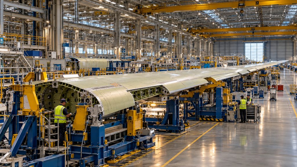 Fábrica de asas do Airbus A380 no Reino Unido passa por reforma para montar asas do A321, com primeira peça em produção e 250 novos postos