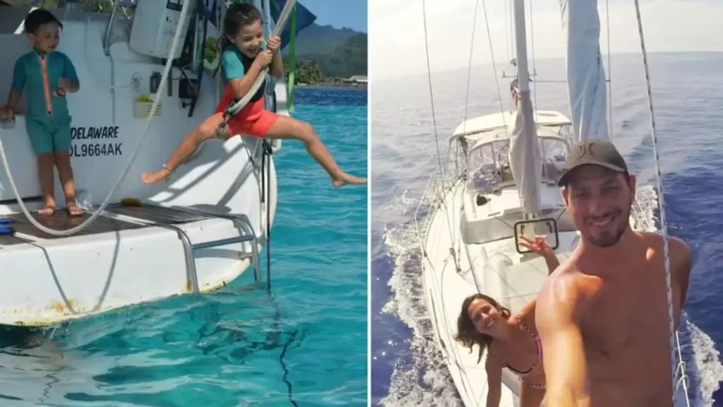 Família de São Paulo troca a casa em terra por um veleiro, parte do Caribe em 2022 com dois filhos pequenos e passa quatro anos viajando por países e ilhas do Pacífico, enquanto as crianças estudam a bordo e os pais dizem não ter mais data para voltar ao Brasil
